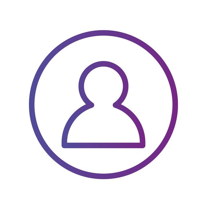 Purple Linear outline Person icon, User icon in circle vector illustration isolated on white background. Editable stroke. Purple Linear outline Person icon, User icon vector illustration isolated on white background. Editable stroke